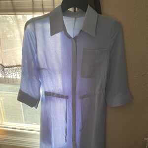 Light Blue Sheer Button-Up dress